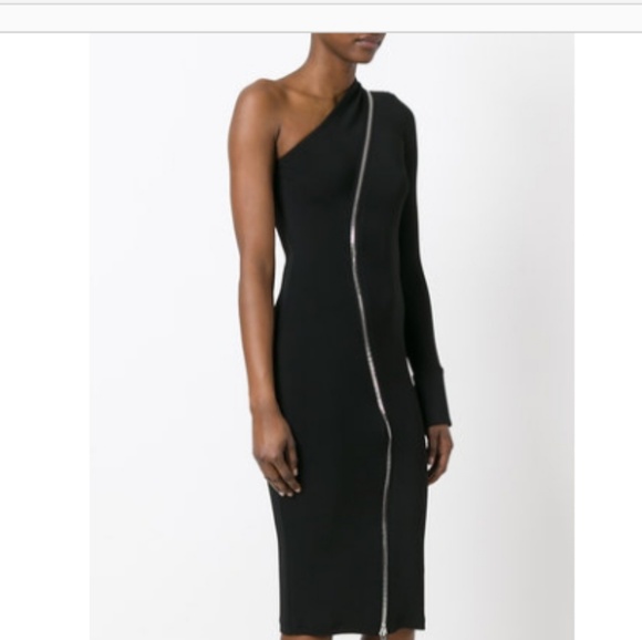 SOLD!!!Givenchy one shoulder bodycon dress blk - Picture 2 of 3